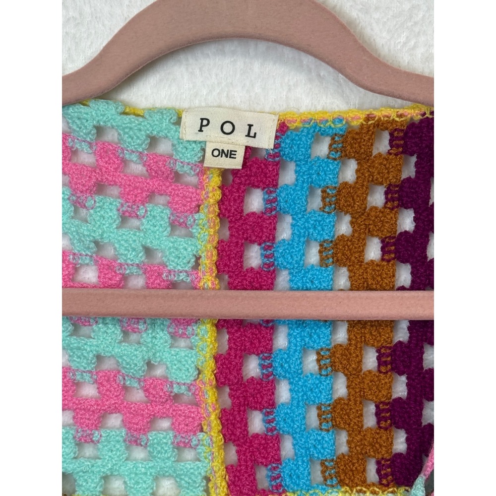 POL Crochet Granny Square Patchwork Cardigan Swea… - image 4